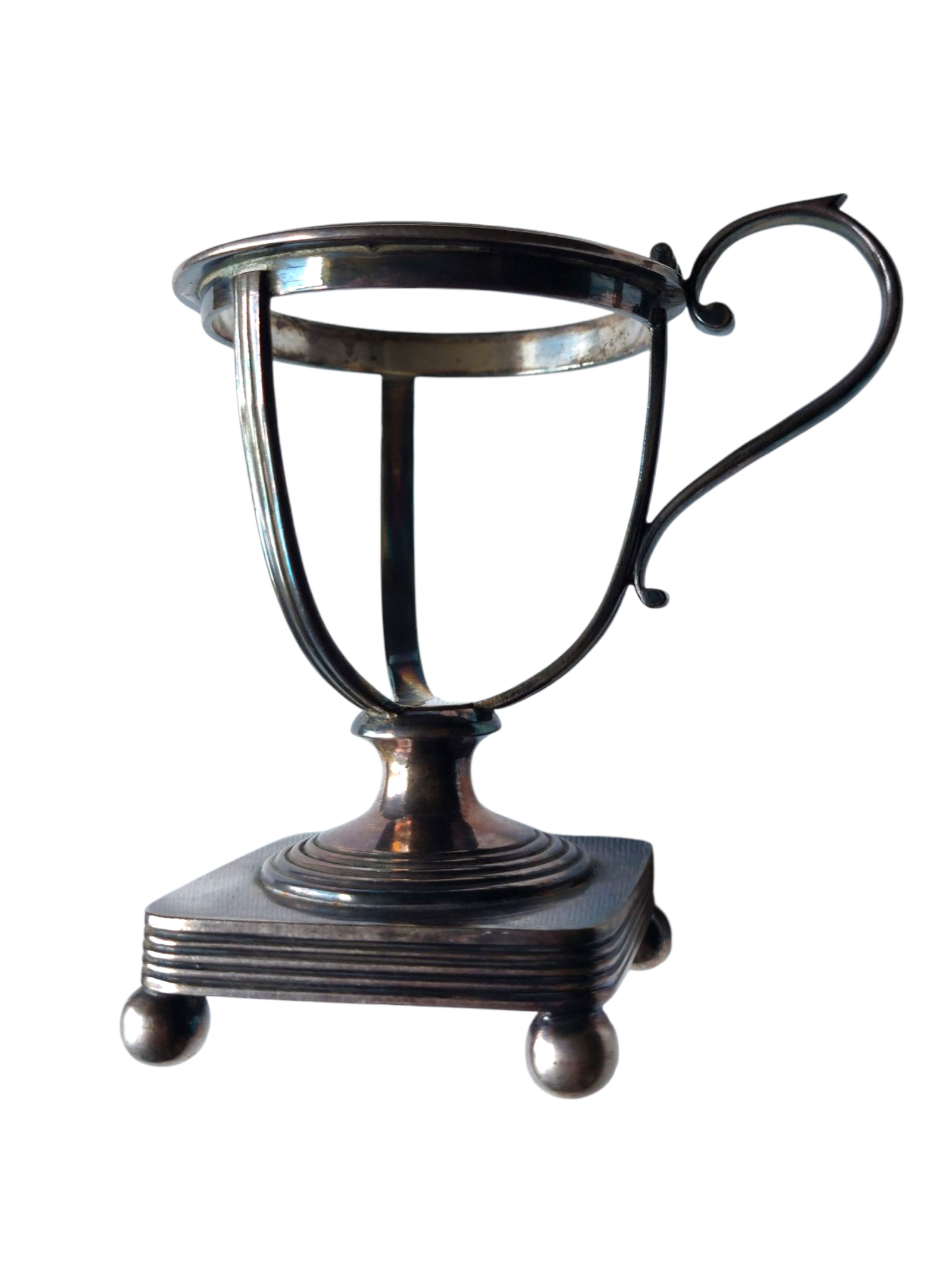 Monture métallique tasse ancienne début XXe siècle