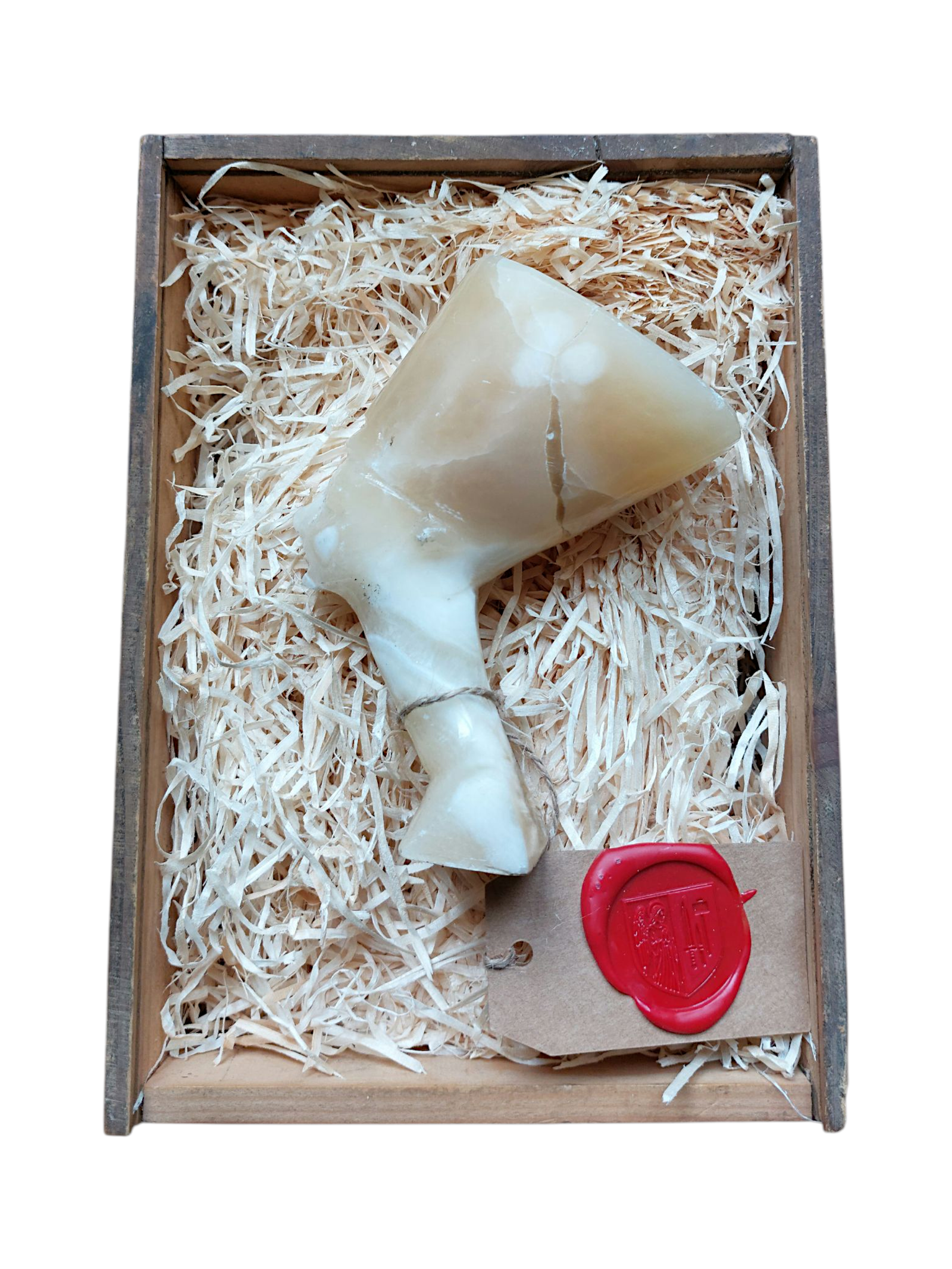 Reproduction en albâtre buste Néfertiti, vue latérale