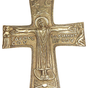 Ancienne croix grecque en bronze Max Le Verrier, face complète